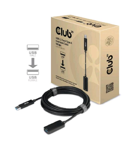 CLUB3D CAVO PROLUNGA USB 3.2 GEN2 TYPE A 10 GBP/S M/F 5MT BLACK